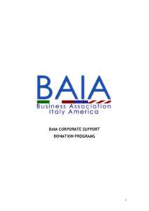 BAIA CORPORATE SUPPORT DONATION PROGRAMS    1