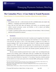 The Contactless Wave: A Case Study in Transit Payments