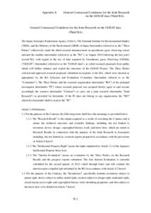 Appendix E  General Contractual Conditions for the Joint Research on the GOSAT data (Third RA)  General Contractual Conditions for the Joint Research on the GOSAT data