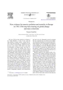 C. R. Geoscience[removed]–637 http://france.elsevier.com/direct/CRAS2A/ Perspective  New evidence for massive pollution and mortality in Europe