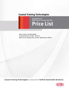Coastal Training Technologies GSA Authorized MOBIS Federal Supply Schedule Price List GSA number: GS-02F-9309C