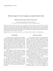 Limnological Review 7, 2:Thermal[removed]regime of Lake Ladoga as a typical dimictic lake