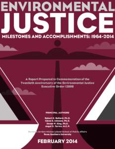 ENVIRONMENTAL  JUSTICE MILESTONES AND ACCOMPLISHMENTS: [removed]A Report Prepared in Commemoration of the