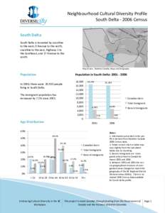 Neighbourhood Cultural Diversity Profile South Delta[removed]Census South Delta South Delta is bounded by coastline to the west, 0 Avenue to the north, coastline to the east, Highway 1 to