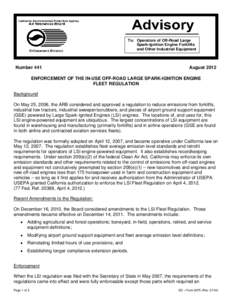 Enforcement of the In-Use Off-Road LSI Engine Fleet Regulations