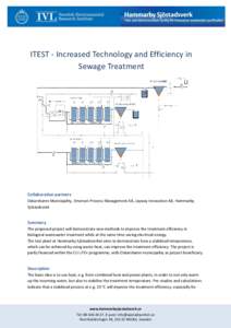 ITEST - Increased Technology and Efficiency in Sewage Treatment Collaboration partners Oskarshamn Municipality, Emerson Process Management AB, Jayway Innovation AB, Hammarby Sjöstadsverk