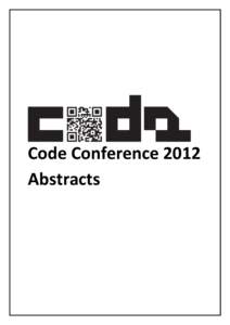 Code Conference 2012 Abstracts KEYNOTE Jussi Parikka Winchester School of Art