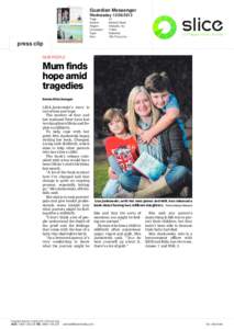 OUR PEOPLE  Guardian Messenger Mum finds hope amid