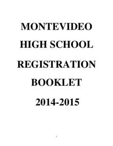 MONTEVIDEO HIGH SCHOOL REGISTRATION BOOKLET[removed]