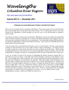 Wavelengths  Columbia River Region http://www.asprs.org/ColumbiaRiver  Volume 2011:4 — December 2011