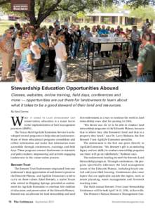 RANCHING  Business Stewardship Education Opportunities Abound Classes, websites, online training, field days, conferences and