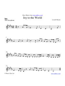 Sheet Music from www.mfiles.co.uk  Joy to the World Sax: Alto Saxophone