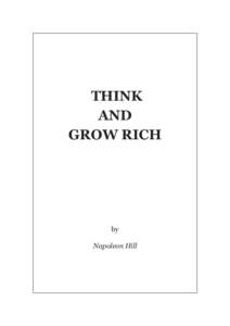 THINK AND GROW RICH by Napoleon Hill