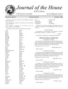 Recorded vote / Clerk of the United States House of Representatives / B. Patrick Bauer / United States House of Representatives / Quorum / Edgar Whitcomb / Indiana House of Representatives / Governor of Massachusetts / Indiana General Assembly / Parliamentary procedure / Government / State governments of the United States