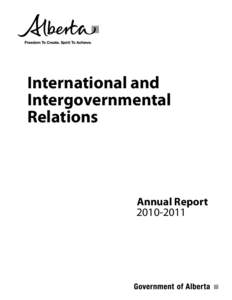 International and Intergovernmental Relations Annual Report[removed]