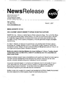 NewsRelease National Aeronautics and Space Administration Langley Research Center Hampton, Virginia[removed]