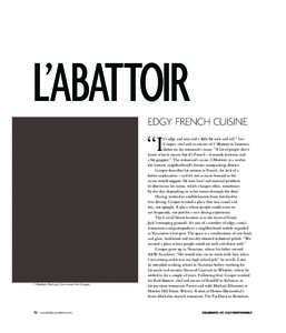 l’Abattoir  edgy french cuisine “I