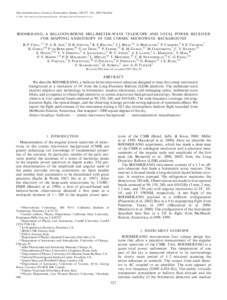 The Astrophysical Journal Supplement Series, 148:527–541, 2003 October # 2003. The American Astronomical Society. All rights reserved. Printed in U.S.A. BOOMERANG: A BALLOON-BORNE MILLIMETER-WAVE TELESCOPE AND TOTAL PO