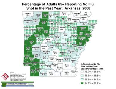 Percentage of Adults 65+ Reporting No Flu Shot in the Past Year: Arkansas, 2008 Benton[removed]Carroll