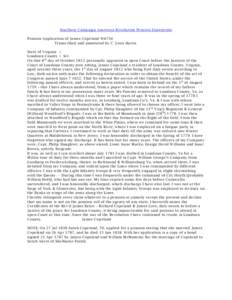 Southern Campaign American Revolution Pension Statements Pension Application of James Copeland W 6730 Transcribed and annotated by C. Leon Harris State of Virginia } Loudoun County } Sct. On this 8 th day of October 1832