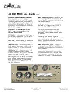 Millennia Media & Music Systems AD-R96 MADI User Guide  071613js