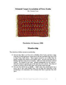 Oriental Carpet Association of Nova Scotia Ex Oriente Lux