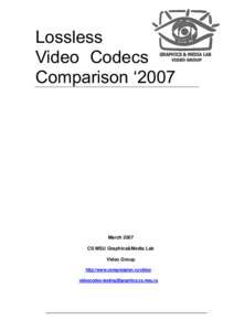 Lossless Video Codecs Comparison