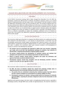 Dakar Declaration on the Development of Statistics