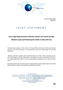 Vienna, 19 March[removed]JOINT STATEMENT  by EU High Representative Catherine Ashton and Iranian Foreign