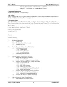 FINAL DRAFT  IPCC WGII AR5 Chapter 7 Do Not Cite, Quote, or Distribute Prior to Public Release on 31 March[removed]Chapter 7. Food Security and Food Production Systems