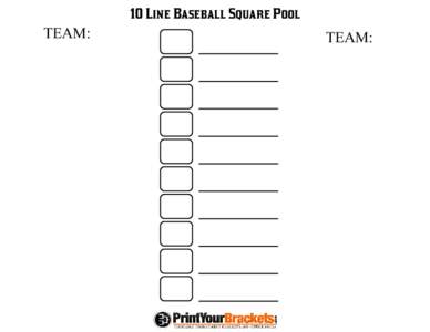 10 Line Baseball Square Pool  TEAM: TEAM: