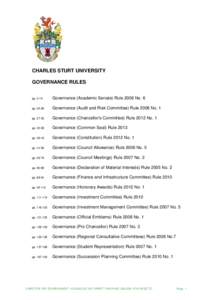 CHARLES STURT UNIVERSITY GOVERNANCE RULES pp[removed]Governance (Academic Senate) Rule 2006 No. 6