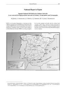 National Reports  305 National Report of Spain Spanish National GPS Reference Stations Network: