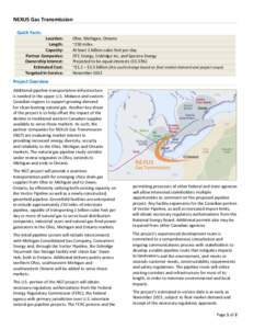 Nexus Gas Transmission Fact Sheet