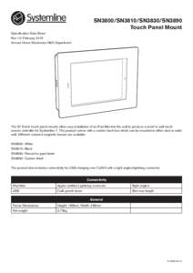 SN3800/SN3810/SN3830/SN3890 Touch Panel Mount Specification Data Sheet Rev 1.0 February 2015 Armour Home Electronics R&D Department