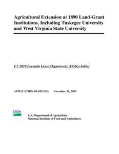 Economy of the United States / Agriculture in the United States / Rural community development / Alabama / Cooperative State Research /  Education /  and Extension Service / Funding Opportunity Announcement / Federal grants in the United States / Cooperative extension service / Grant / Federal assistance in the United States / Public finance / Grants