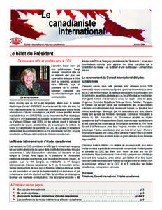 Le canadianiste international Conseil international d’études canadiennes  Janvier 2004