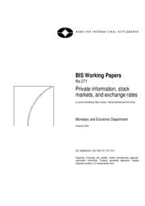 Private information, stock markets, and exchange rates, February 2009