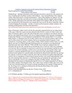 Southern Campaign American Revolution Pension Statements & Rosters Pension application of John Powell R8398 fn17NC Transcribed by Will Graves[removed]Methodology: Spelling, punctuation and/or grammar have been corrected