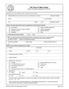 Case Information Statement (CIS-LP)