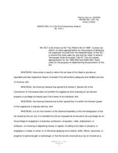 Filed for intro on[removed]HOUSE BILL 7041 By Jones U (Shel) SENATE BILL 41 of the First Extraordinary Session By Ford J