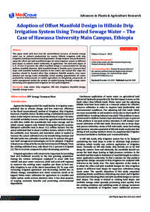 Adoption of Offset Manifold Design in Hillside Drip Irrigation System Using Treated Sewage Water – The Case of Hawassa University Main Campus, Ethiopia