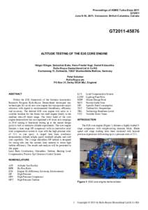 Altitude Testing of the E3E Core Engine