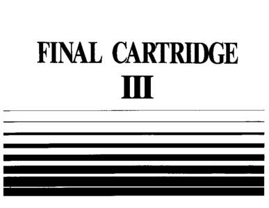 FINAL CARTRIDGE HI TOOLS  TABLE OF CONTENTS