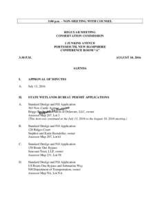 3:00 p.m. – NON-MEETING WITH COUNSEL  REGULAR MEETING CONSERVATION COMMISSION 1 JUNKINS AVENUE PORTSMOUTH, NEW HAMPSHIRE