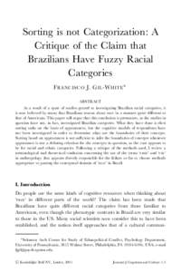 Sorting is not Categorization: A Critique of the Claim that Brazilians Have Fuzzy Racial Categories