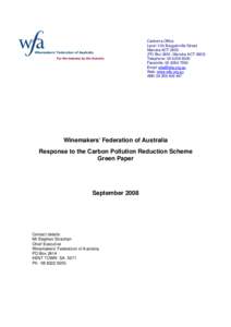 Microsoft Word - WFA Submission to the Carbon Pollution Reduction Scheme Green Paper.doc