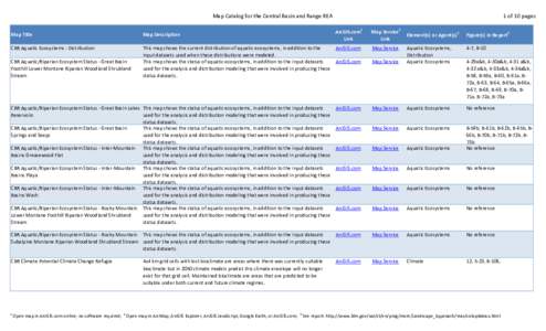 Map Catalog for the Central Basin and Range REA  1 of 10 pages ArcGIS.com1 Link