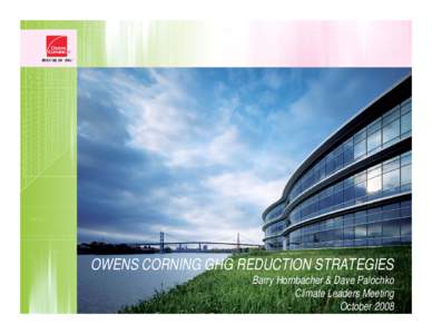 OWENS CORNING GHG REDUCTION STRATEGIES