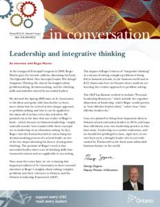 Winter[removed] – Volume V • Issue 1 ISSN[removed]PDF) in conversation  Leadership and integrative thinking